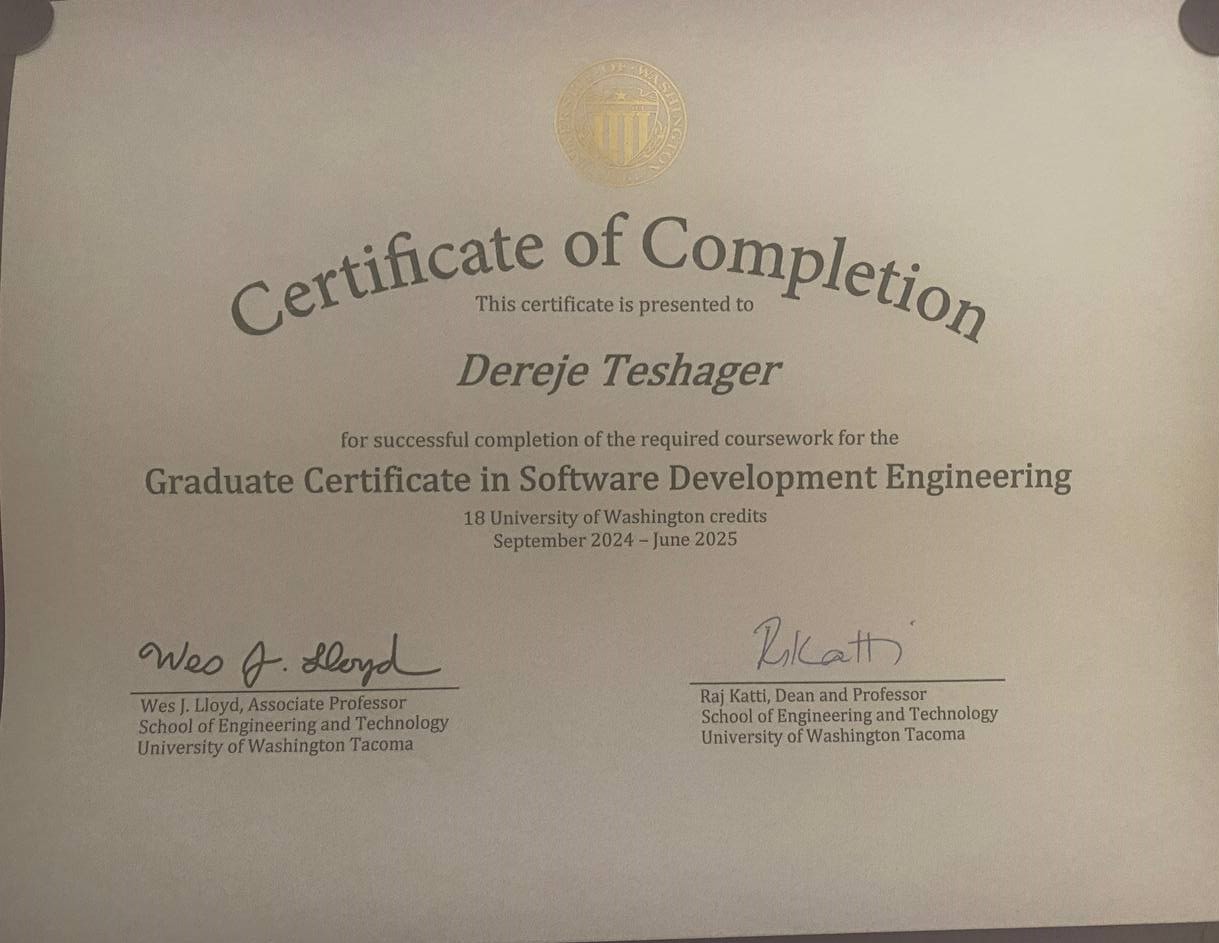 UW Certificate
